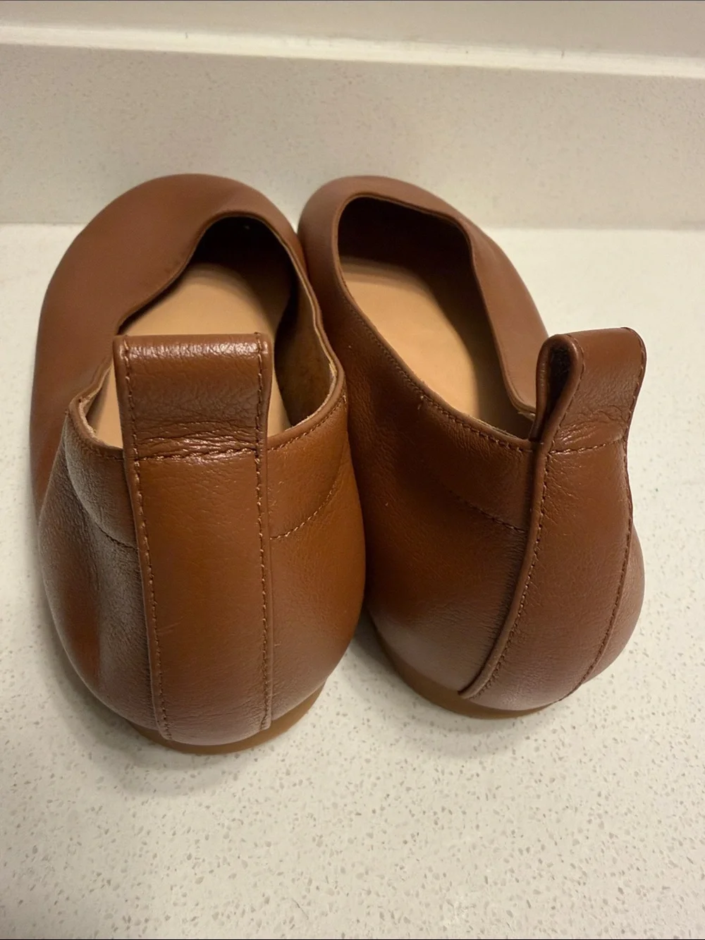 Quince Women's Cognac Slip-On Leather Flats